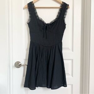 Windsor Black Lace-Trim Mini Dress